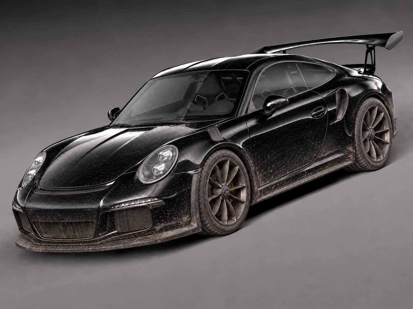 Black Porsche 911 before detailing